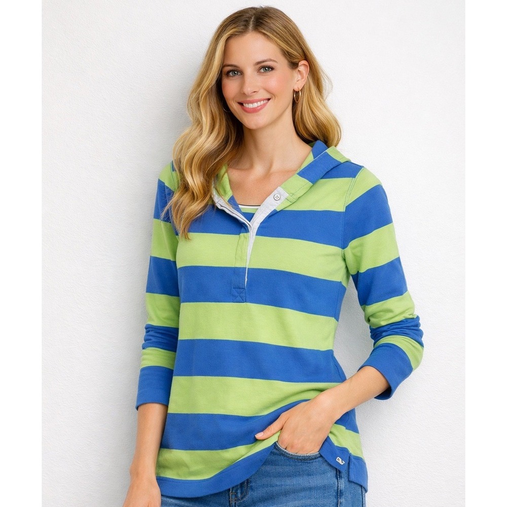 Vineyard Vines Striped Hooded Top Rugby Style